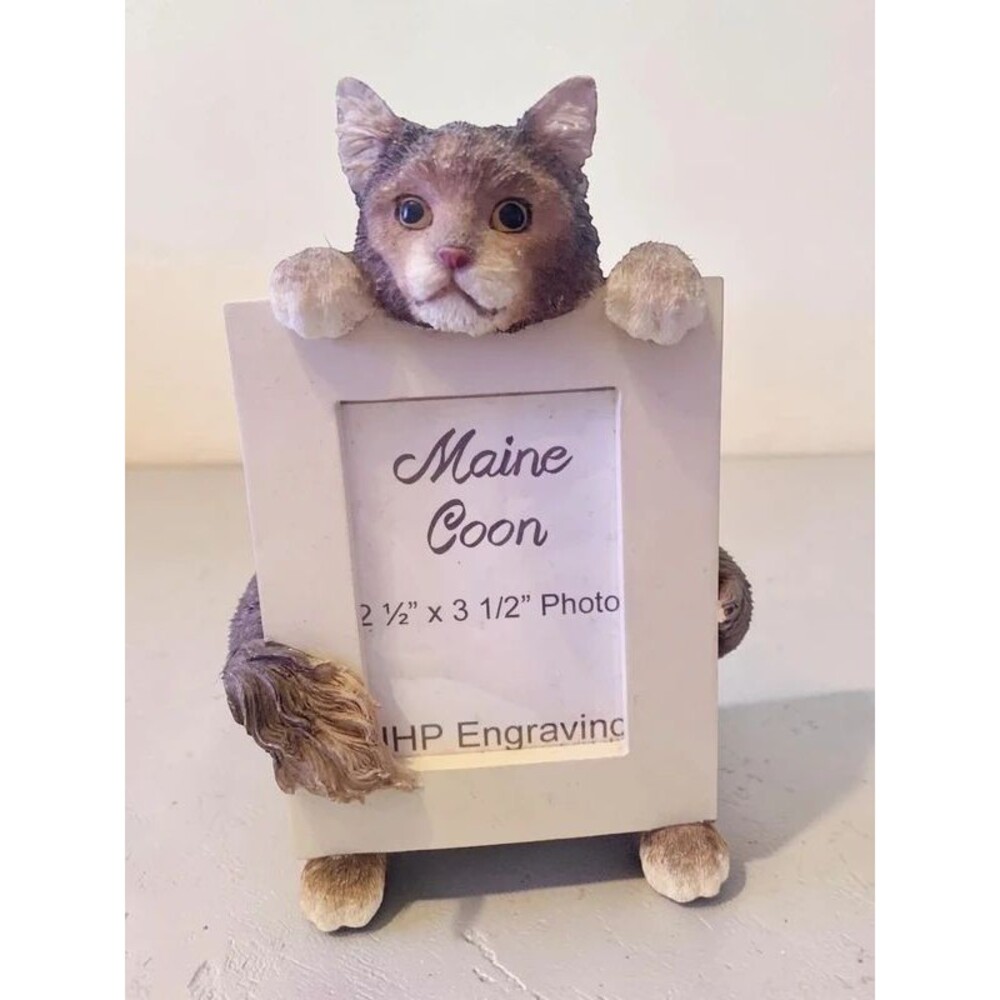 Vintage Maine Coon Cat Photo Frame